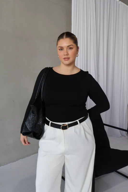 ULTRASOFT ORLA L/S TOP BLACK sold by FAYT The Label