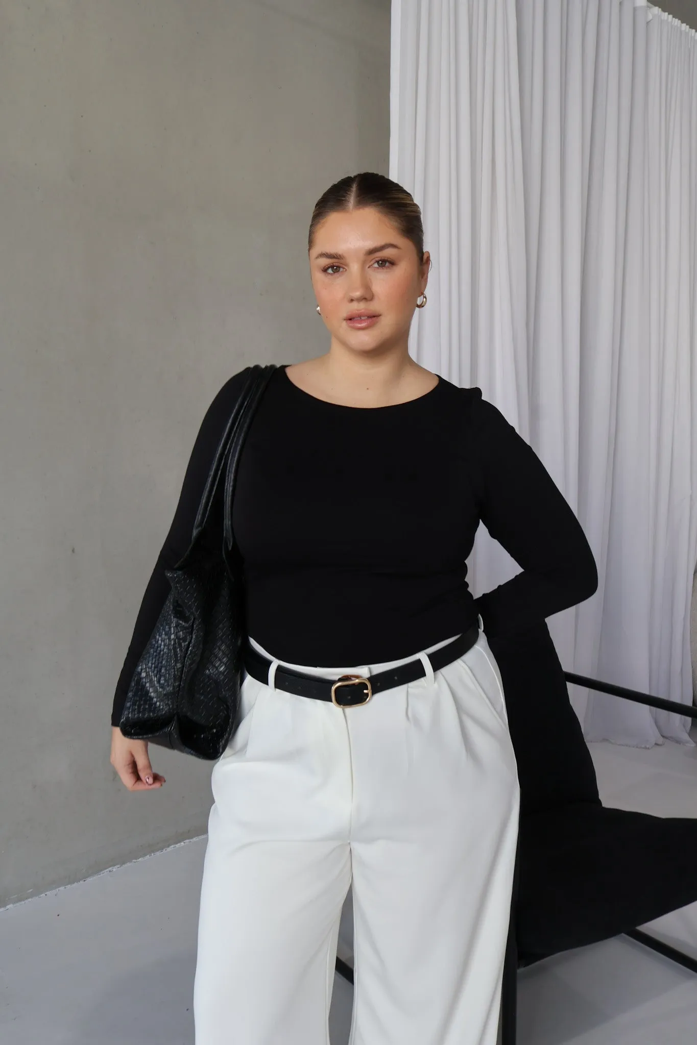 ULTRASOFT ORLA L/S TOP BLACK sold by FAYT The Label