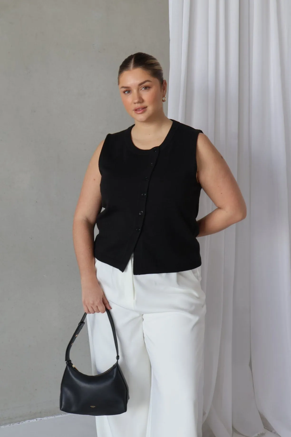 ESTI KNIT VEST BLACK sold by FAYT The Label