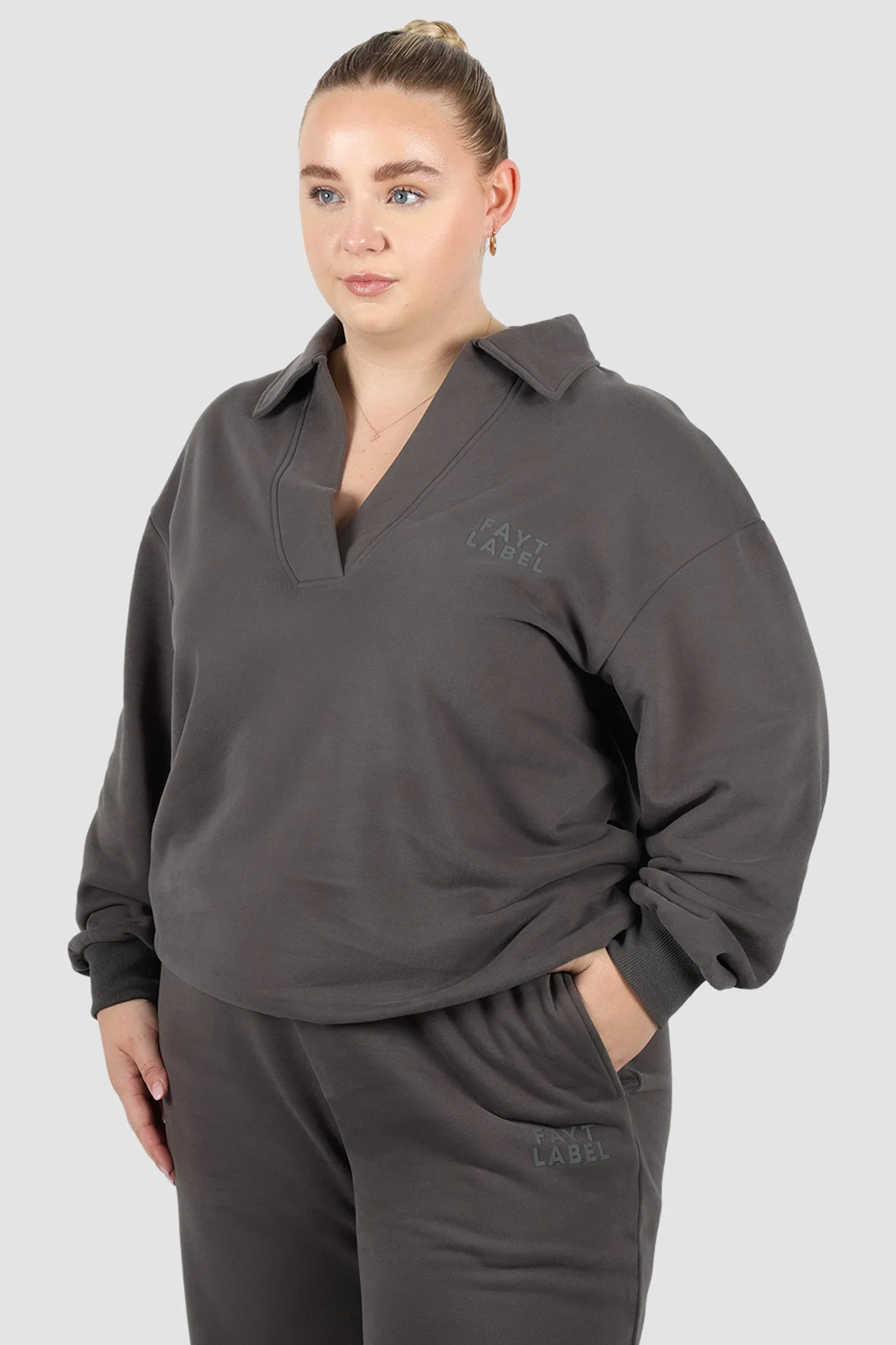 FAYT LOGO COLLAR CREW CHARCOAL sold by FAYT The Label product image thumbnail 5