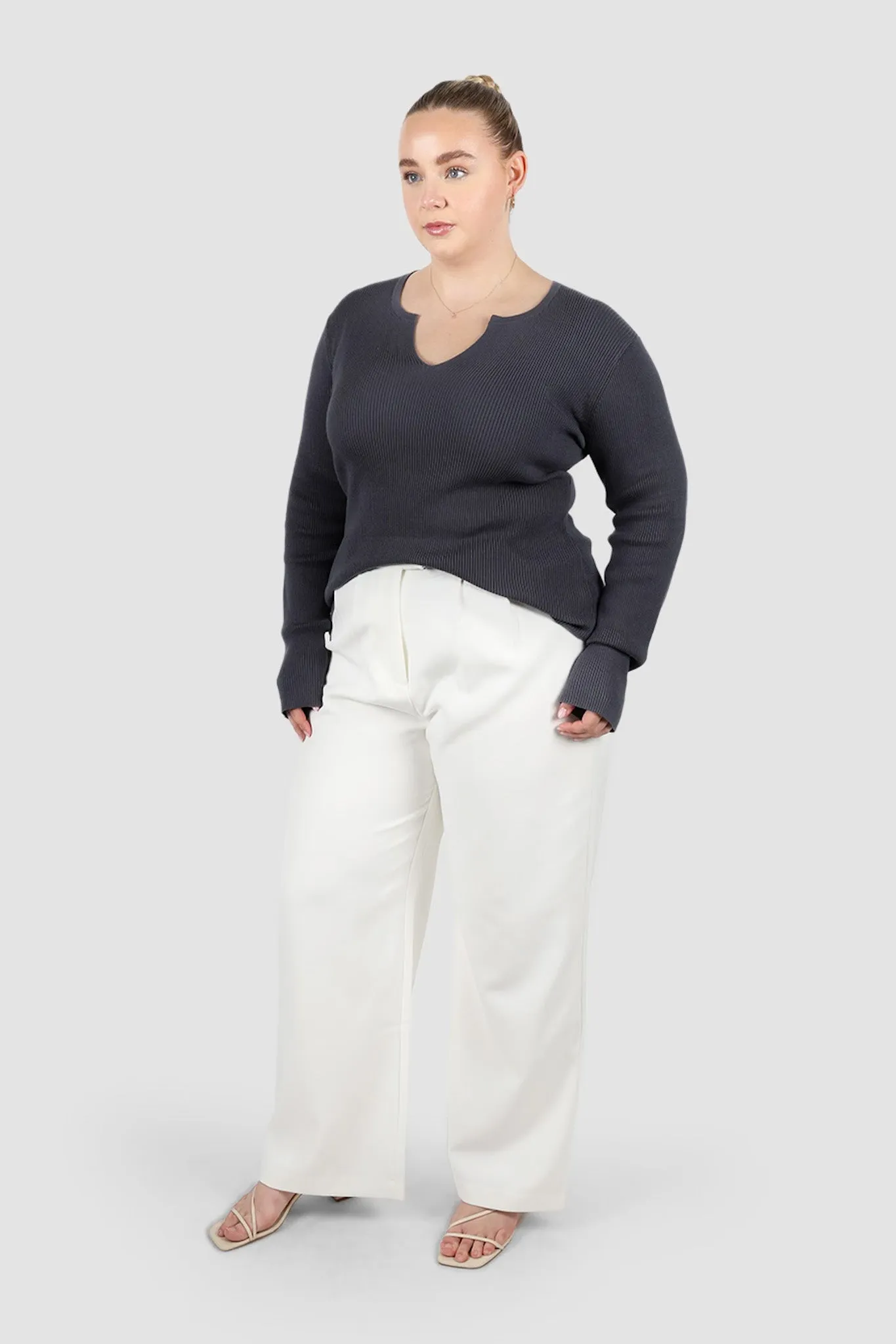 ZERRA KNIT TOP STEEL sold by FAYT The Label product image thumbnail 5