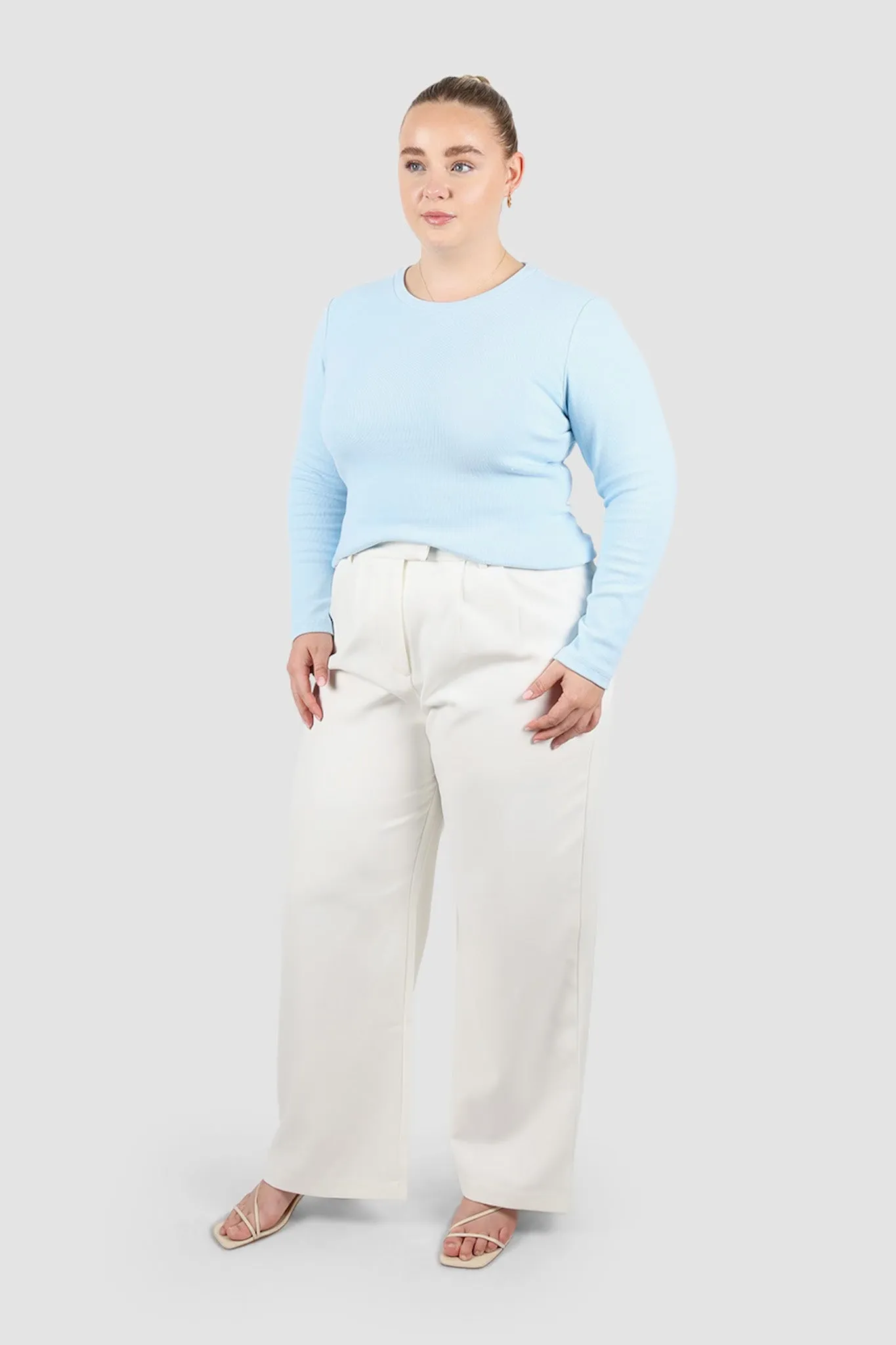 PORTLAND L/S RIB TEE SOFT BLUE sold by FAYT The Label product image thumbnail 4