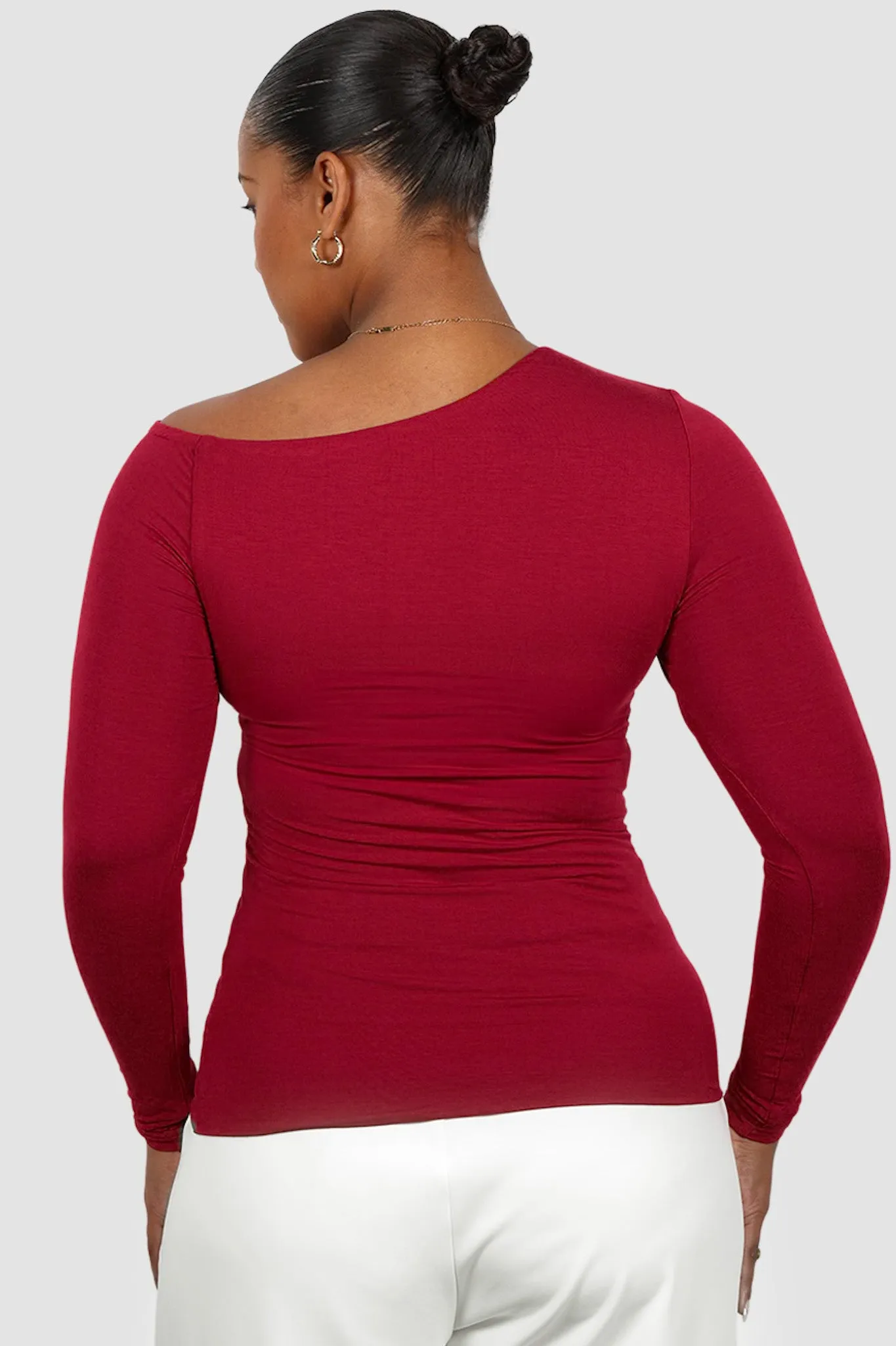 LULA LONG SLEEVE TOP CRIMSON sold by FAYT The Label product image thumbnail 4