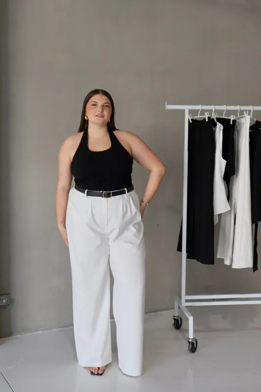 ARIE LINEN PANTS TALL FIT WHITE made by FAYT The Label
