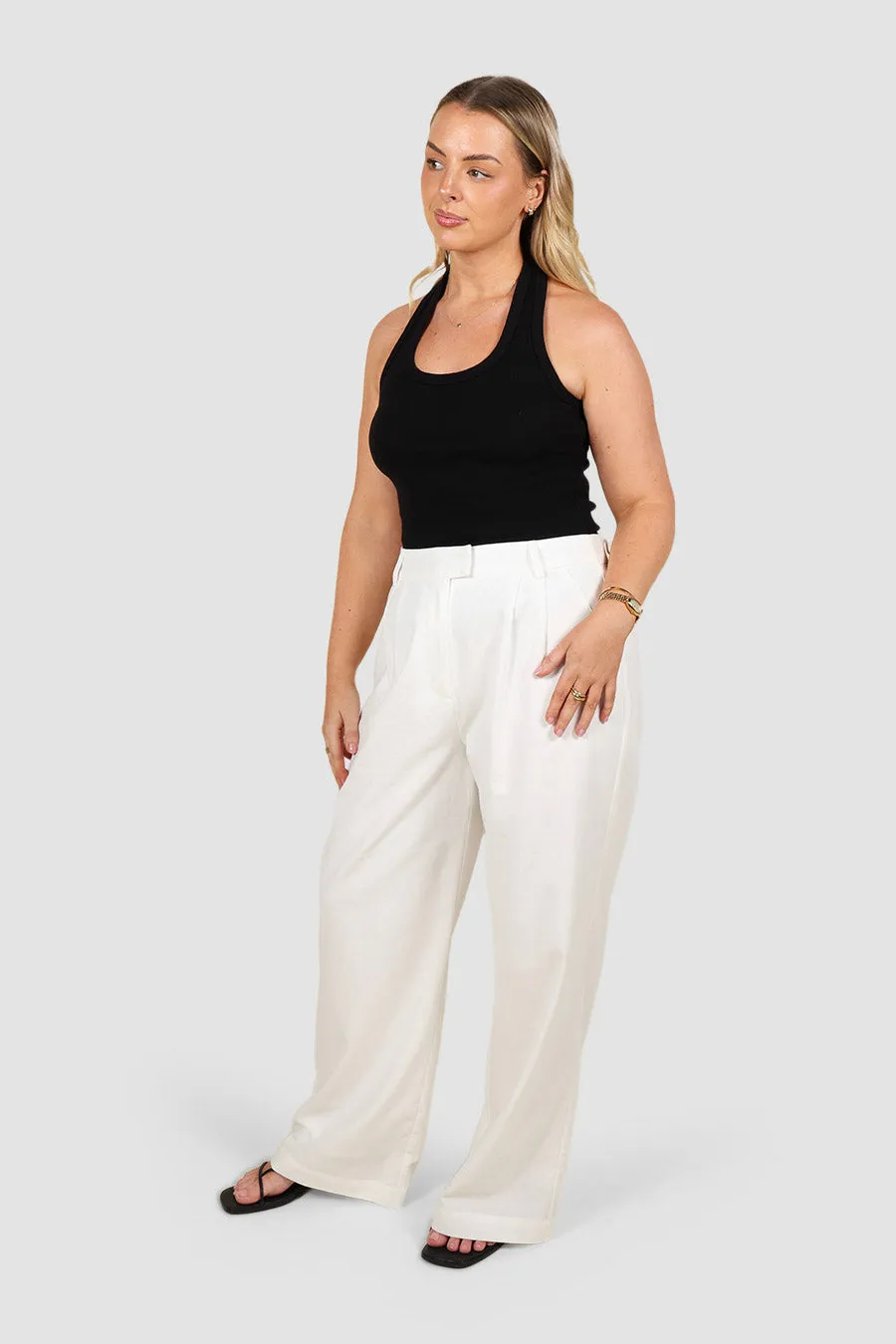 ARIE LINEN PANTS WHITE sold by FAYT The Label product image thumbnail 4