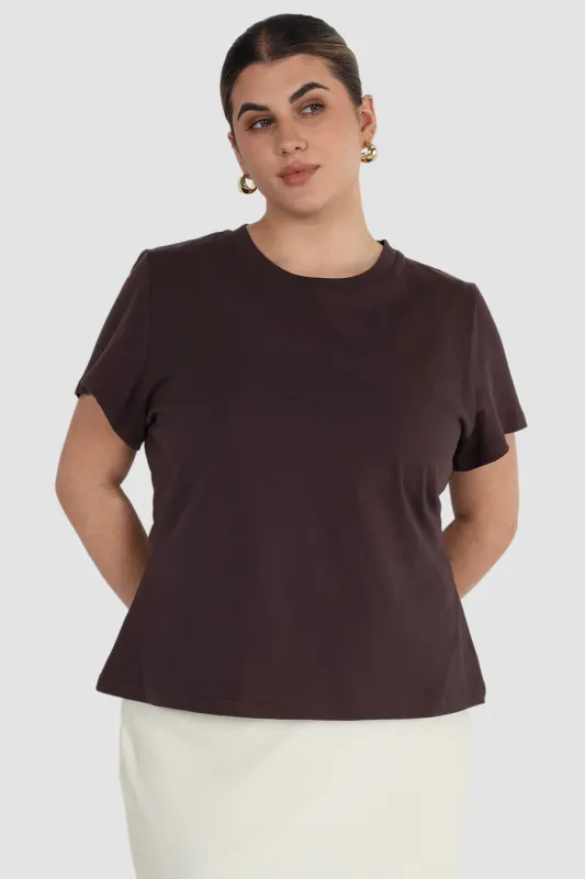 SIGNATURE SCULPT TEE ESPRESSO sold by FAYT The Label