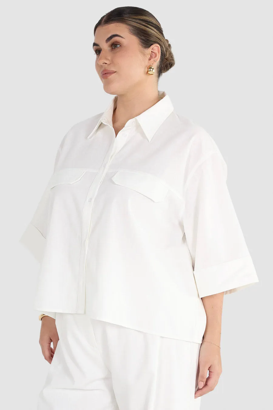 BOSTON BUTTON SHIRT WHITE sold by FAYT The Label product image thumbnail 4
