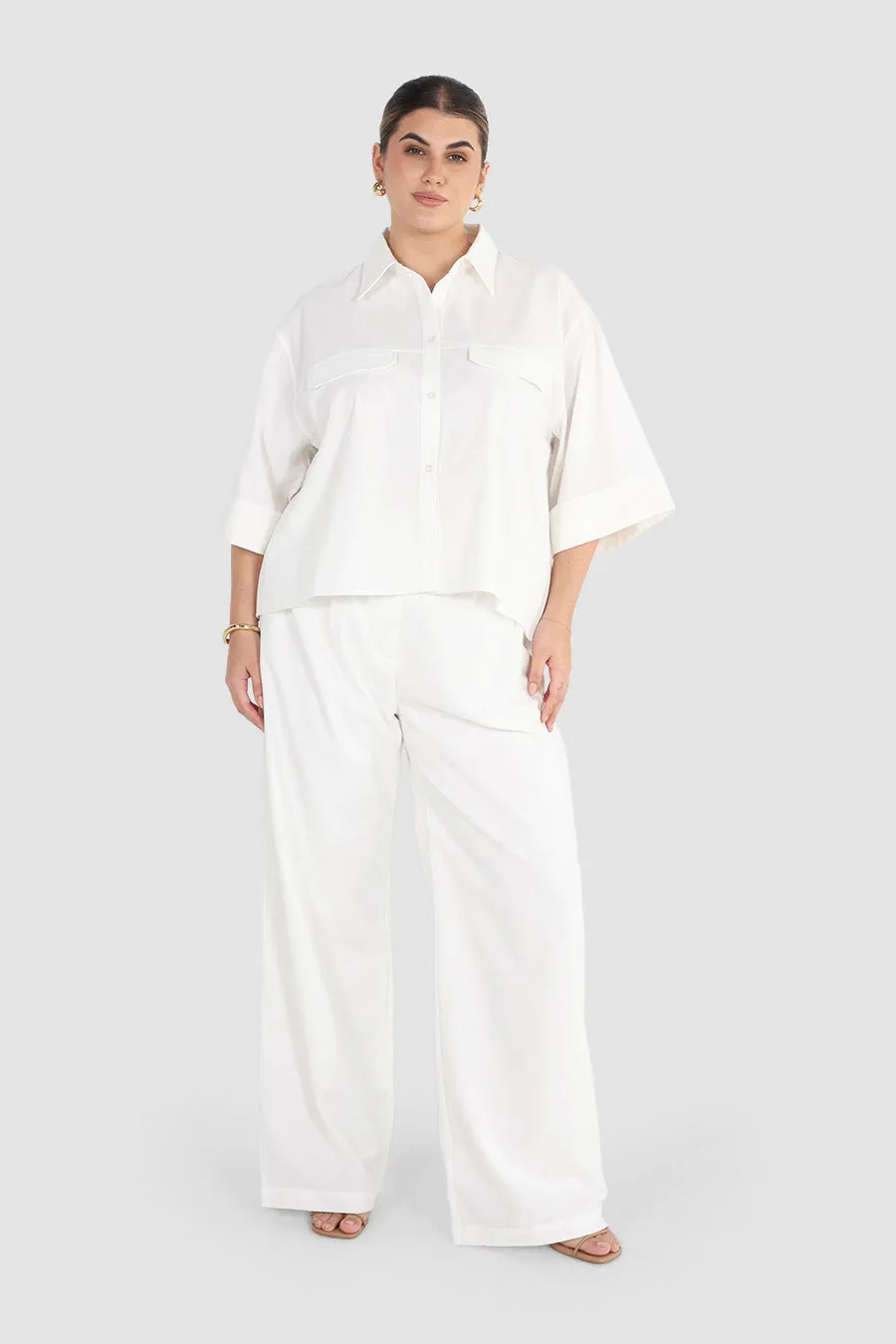 BOSTON BUTTON SHIRT WHITE sold by FAYT The Label product image thumbnail 3