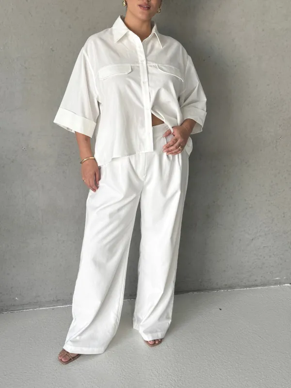 BOSTON BUTTON SHIRT WHITE made by FAYT The Label