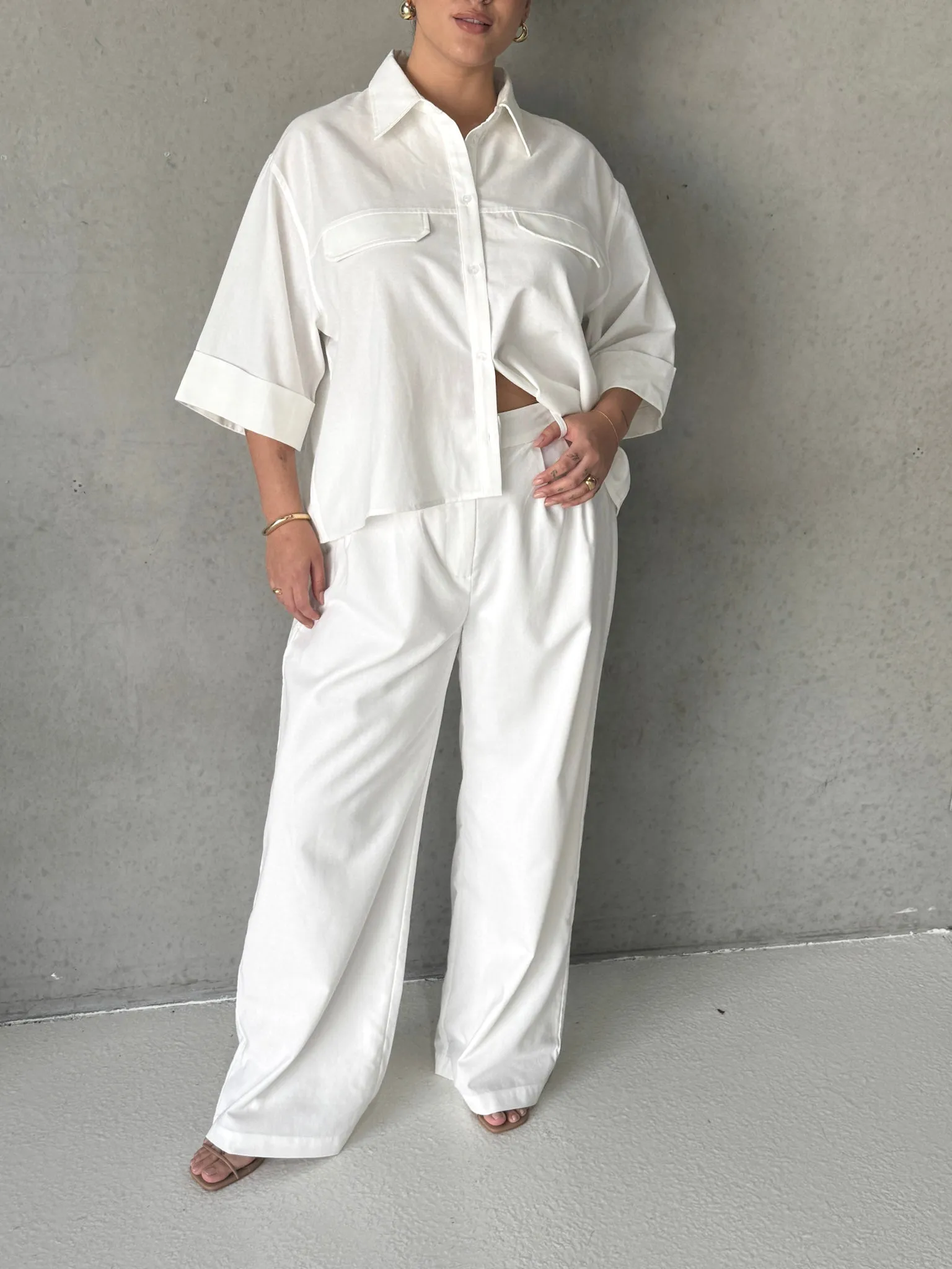 BOSTON BUTTON SHIRT WHITE sold by FAYT The Label