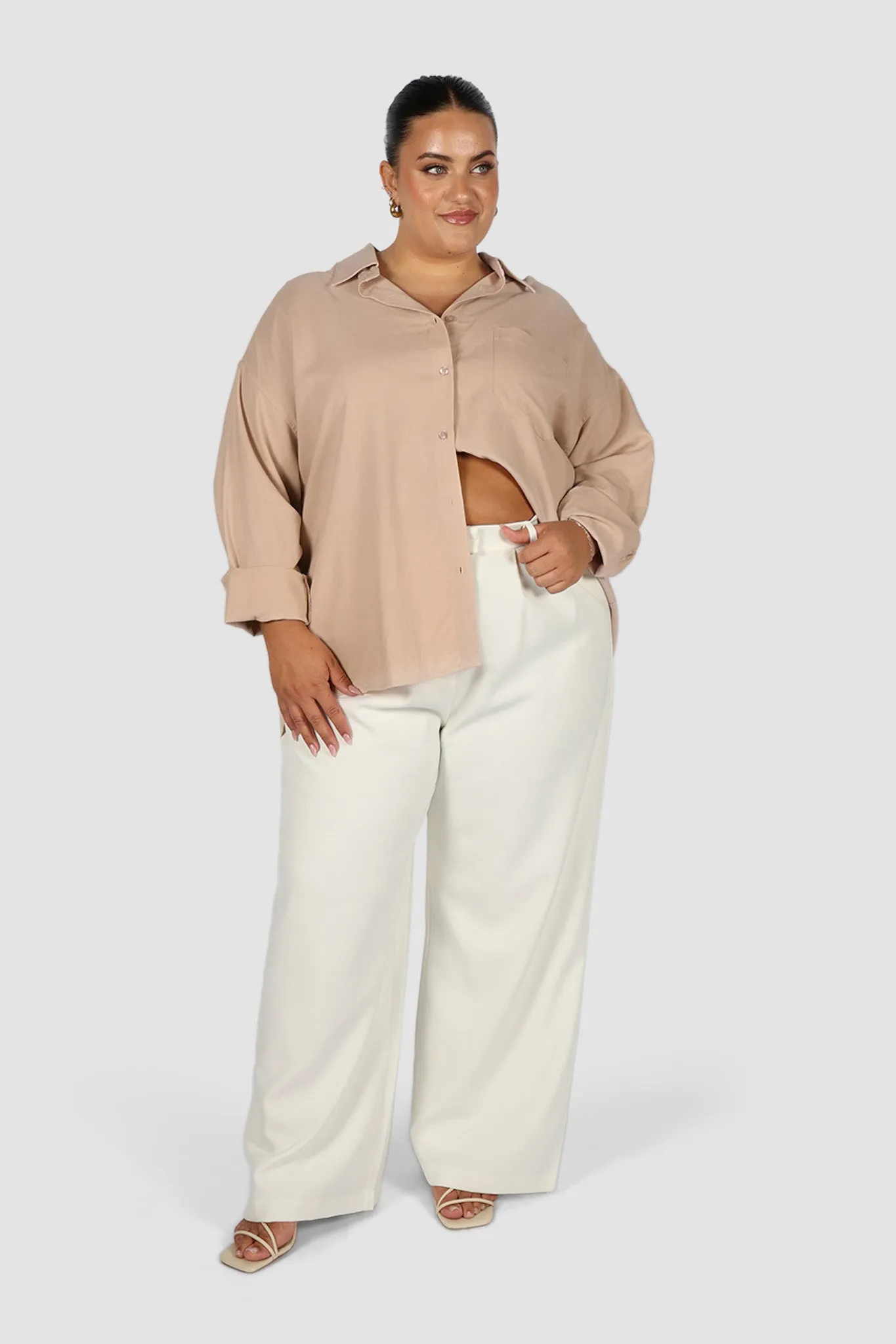 BEXLEY BUTTON SHIRT BEIGE sold by FAYT The Label product image thumbnail 4