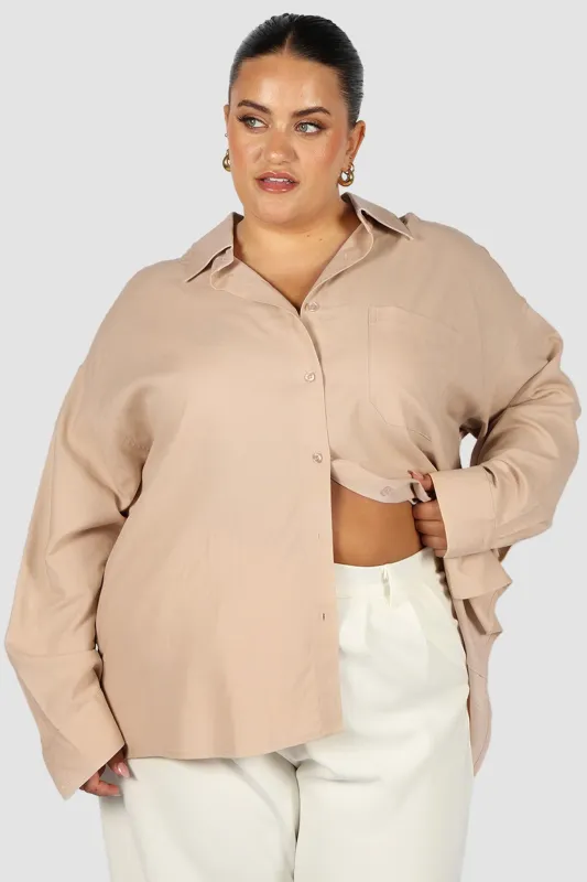 BEXLEY BUTTON SHIRT BEIGE made by FAYT The Label