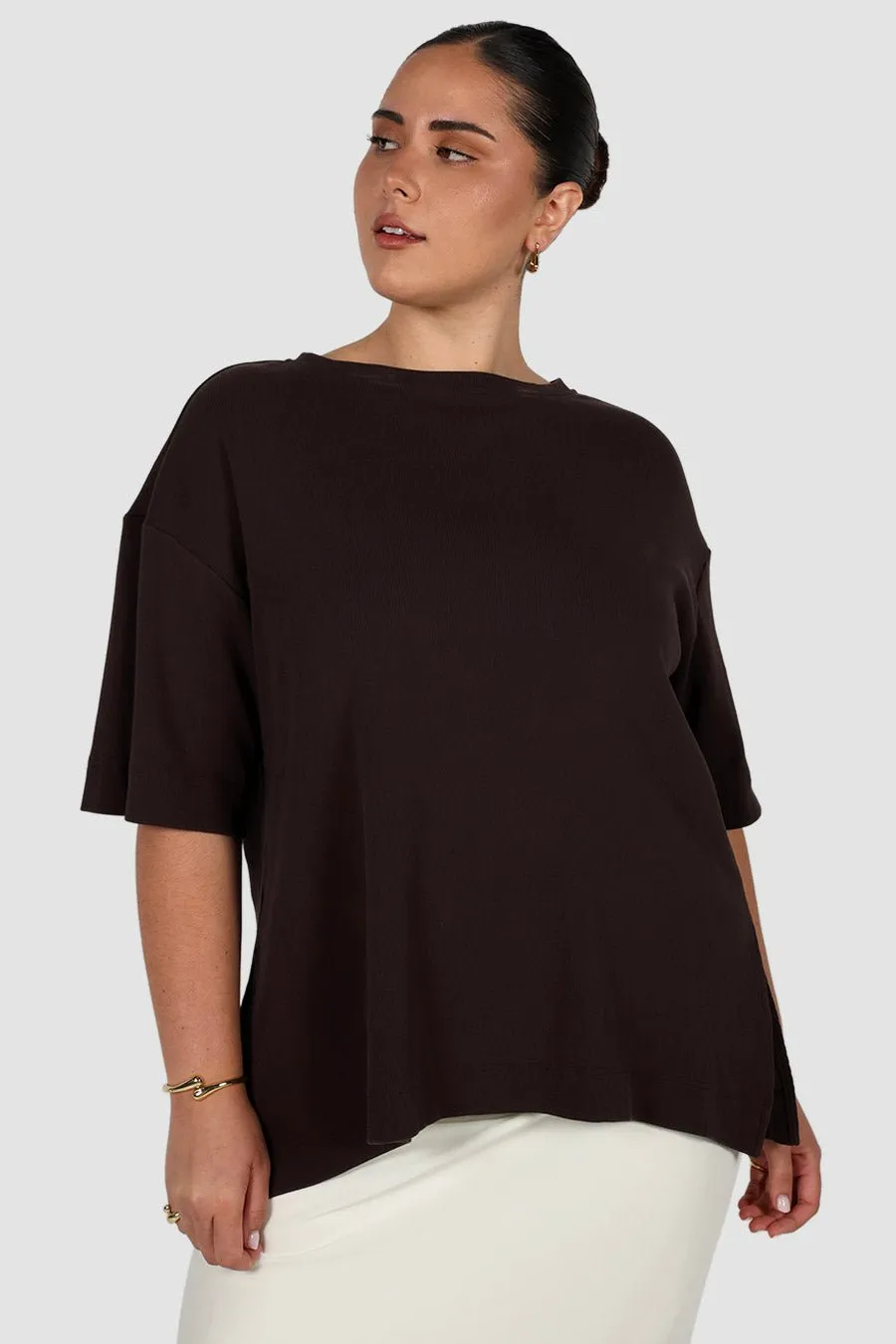 HAVEN OVERSIZED TEE CHOCOLATE sold by FAYT The Label product image thumbnail 2