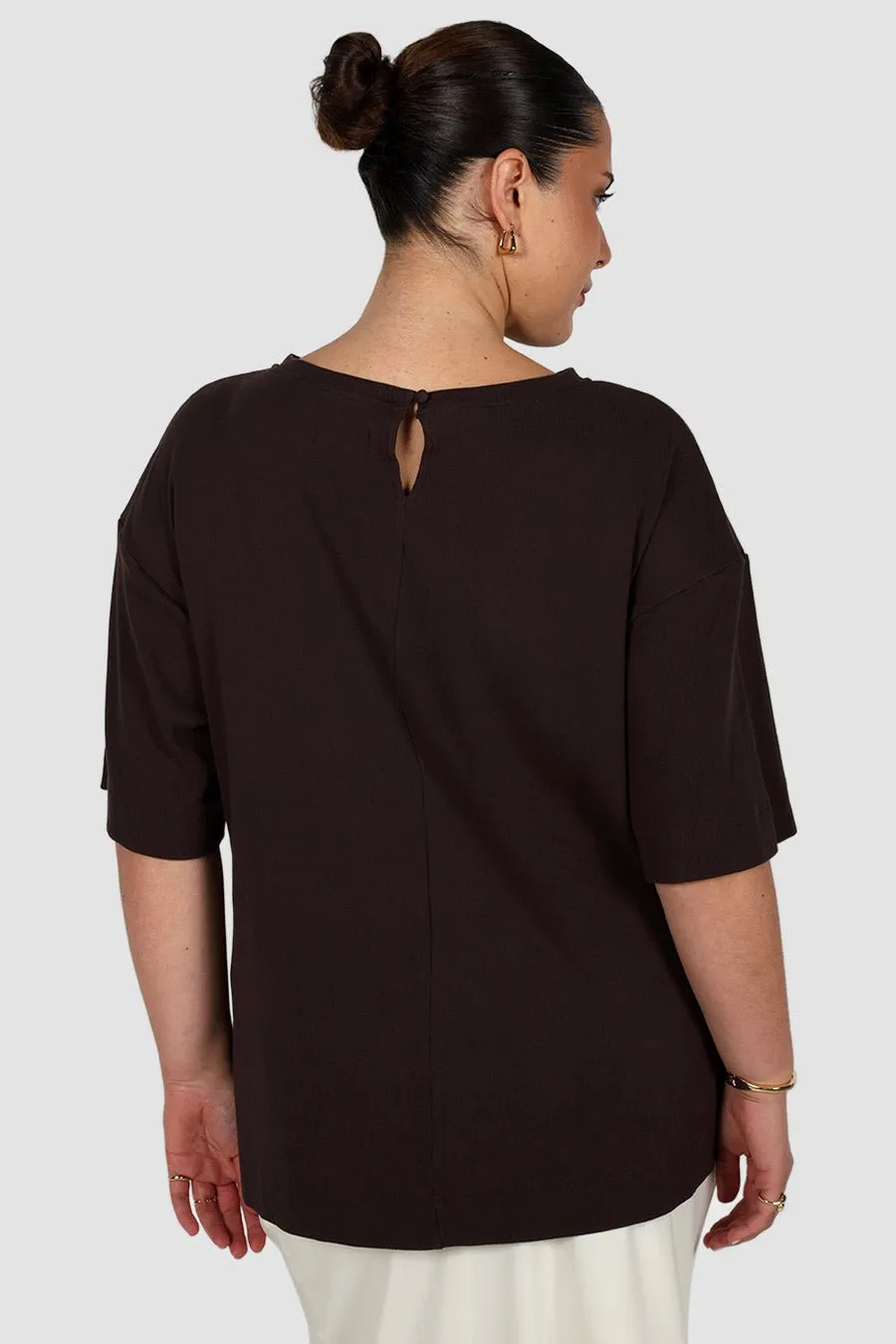 HAVEN OVERSIZED TEE CHOCOLATE sold by FAYT The Label product image thumbnail 4