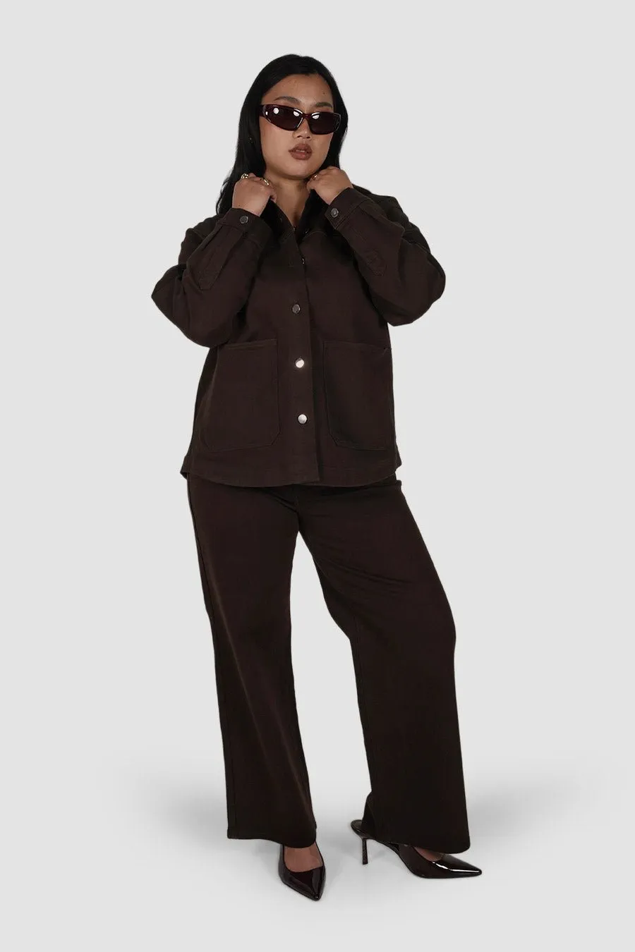 HARRINGTON DENIM JACKET ESPRESSO sold by FAYT The Label product image thumbnail 3