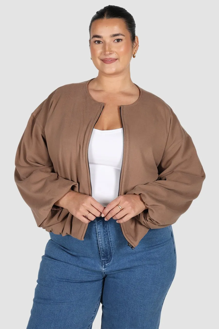 LAKIN BOMBER JACKET MOCHA sold by FAYT The Label product image thumbnail 2