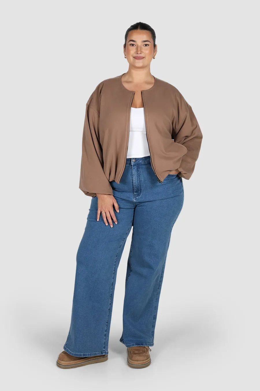 LAKIN BOMBER JACKET MOCHA sold by FAYT The Label product image thumbnail 3