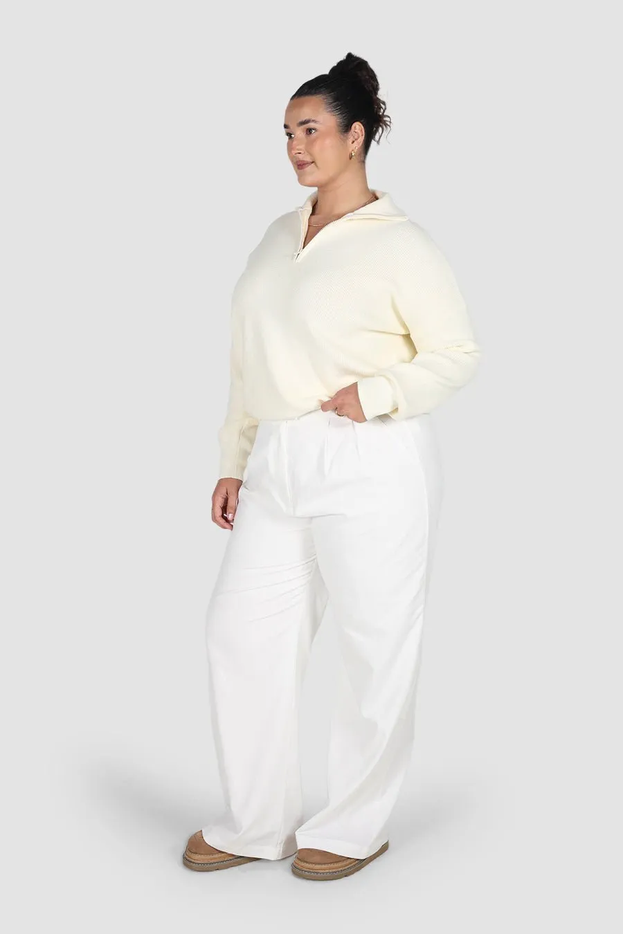 FLETCHER ZIP KNIT MILK sold by FAYT The Label product image thumbnail 3