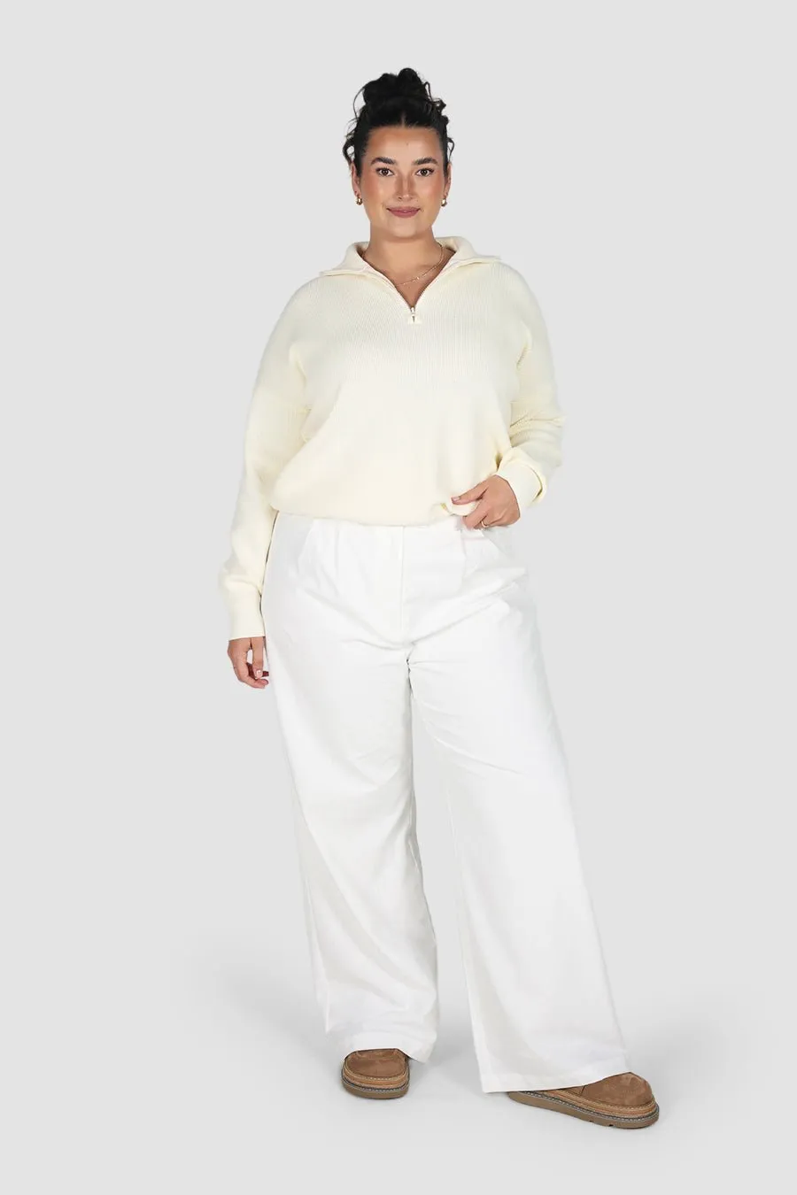 FLETCHER ZIP KNIT MILK sold by FAYT The Label product image thumbnail 2