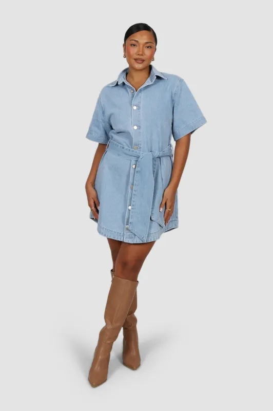 STERLING DENIM DRESS BLUE sold by FAYT The Label