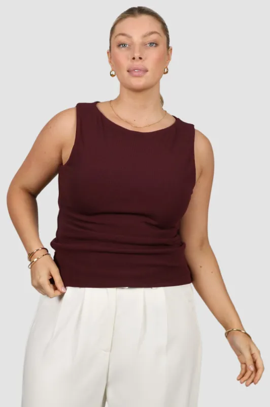 NOLA RIBBED TOP WINE sold by FAYT The Label