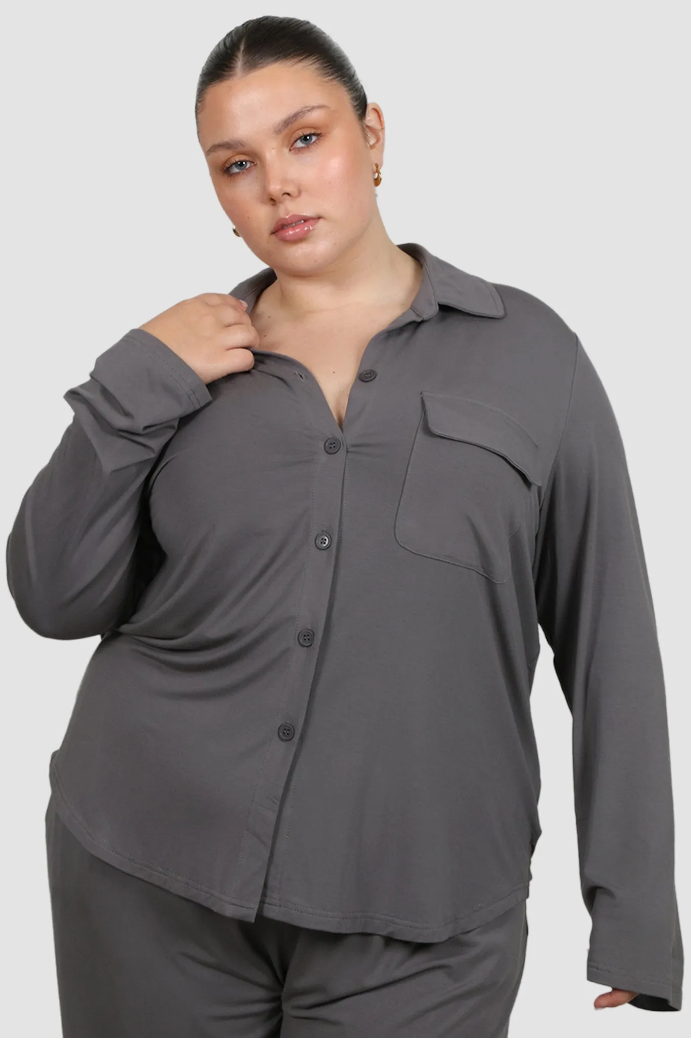 BUTTERY SLEEP TOP L/S GREY sold by FAYT The Label product image thumbnail 5