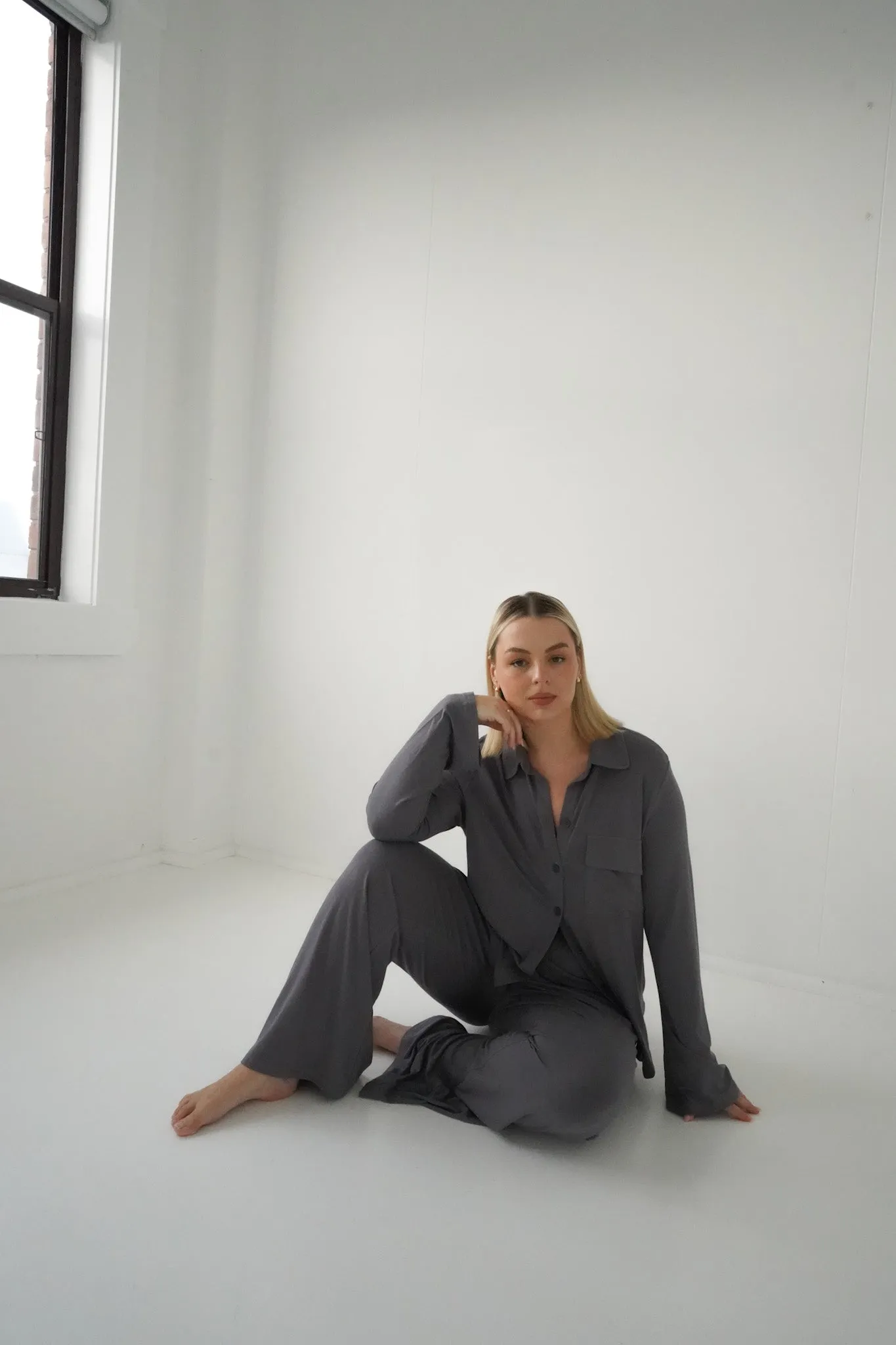 BUTTERY SLEEP TOP L/S GREY sold by FAYT The Label product image thumbnail 2