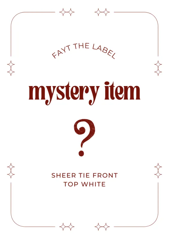 MYSTERY SHEER TIE FRONT TOP WHITE sold by FAYT The Label