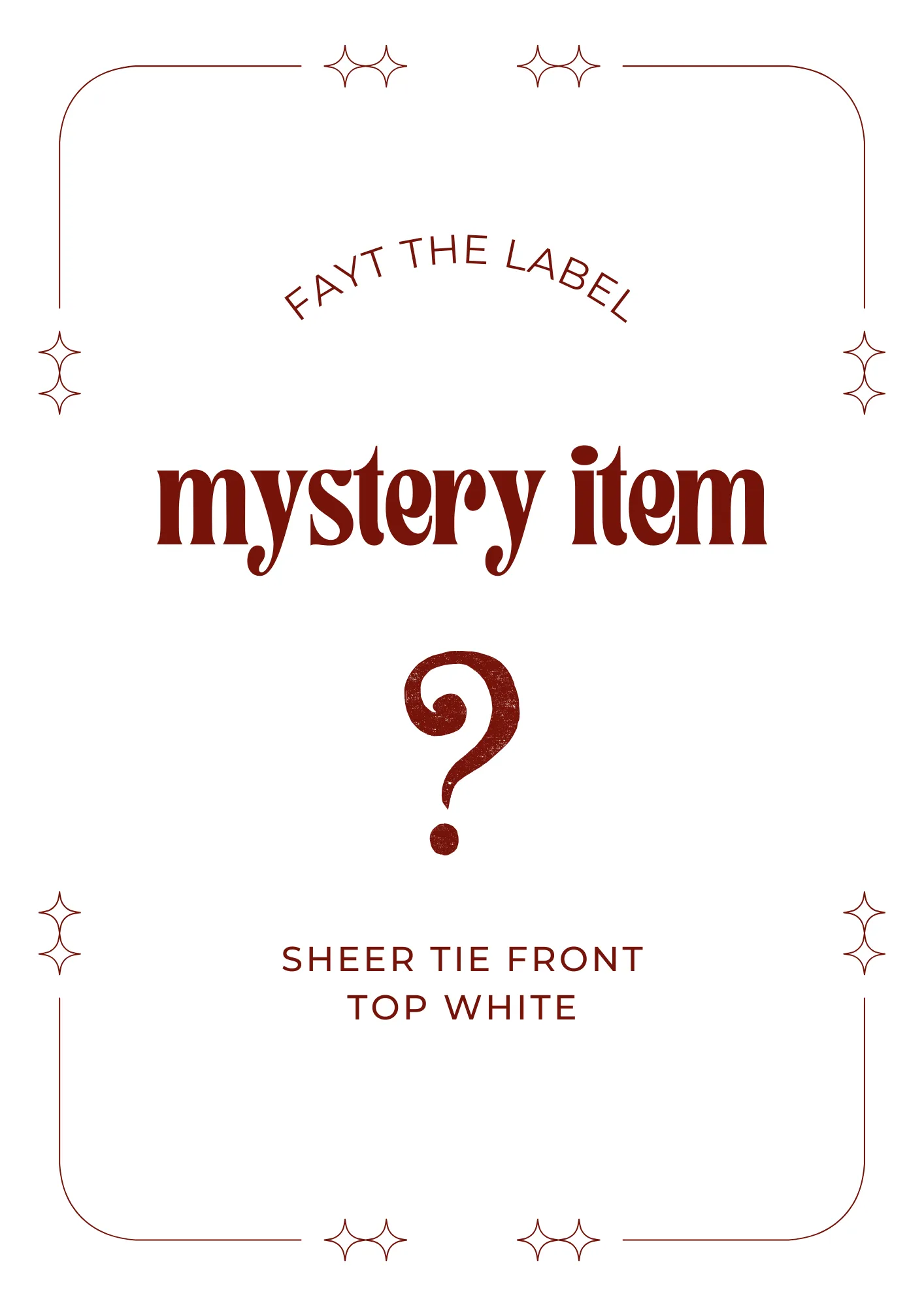 MYSTERY SHEER TIE FRONT TOP WHITE sold by FAYT The Label