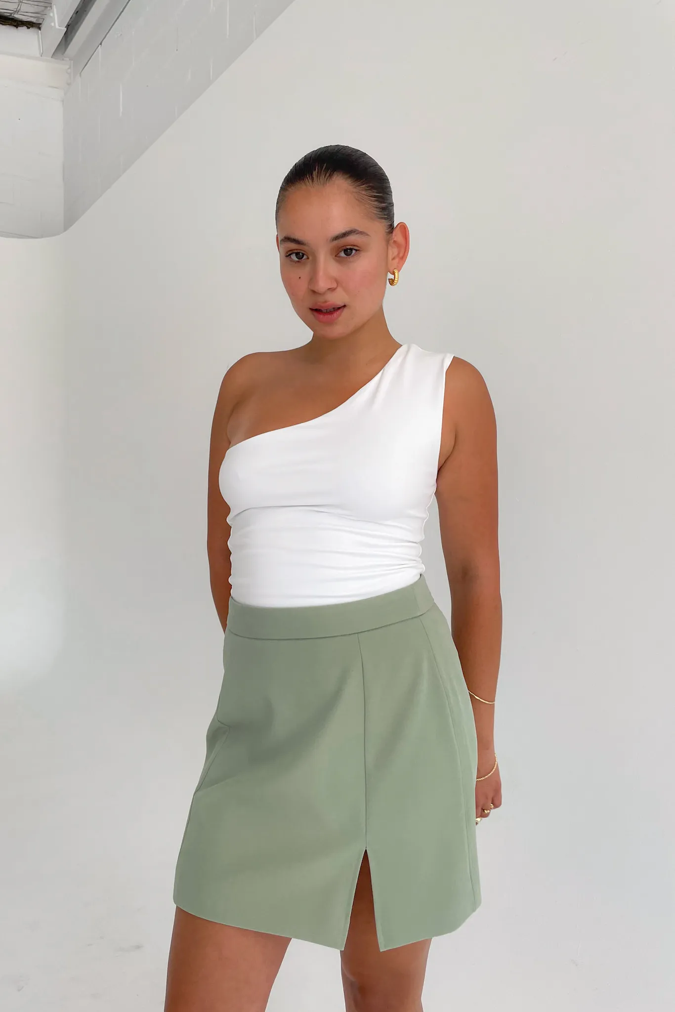 ANA SKIRT SAGE GREEN sold by FAYT The Label
