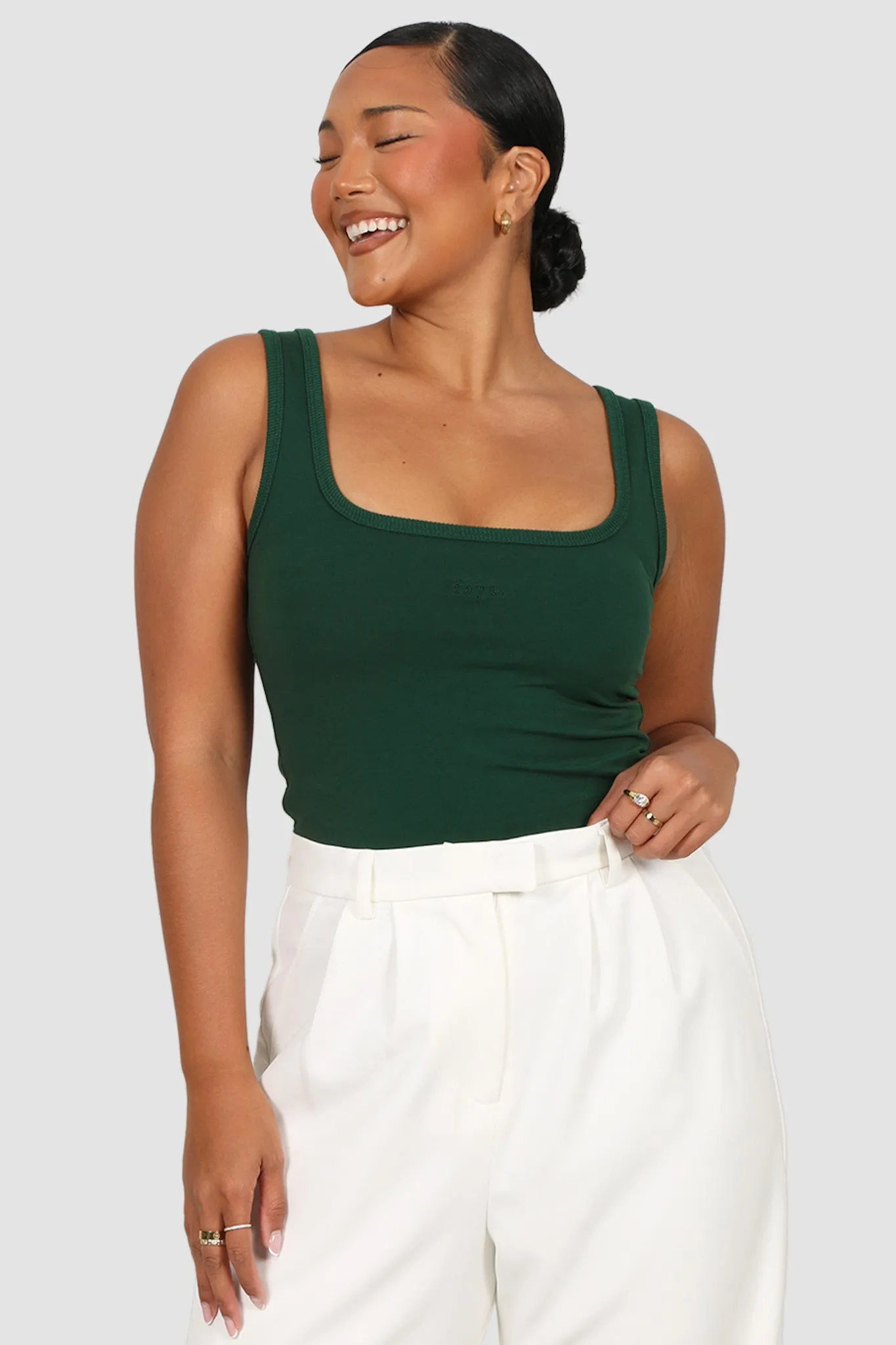 FAYT LOGO TANK DEEP GREEN sold by FAYT The Label