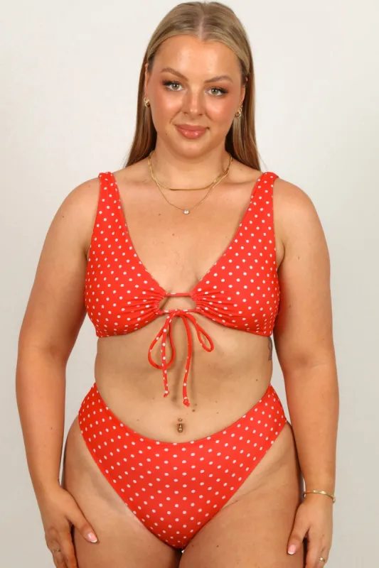 SANTINO MID RISE BOTTOM RED SPOT sold by FAYT The Label