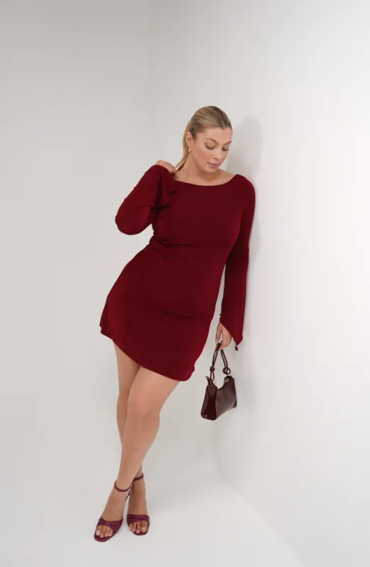 KENZIE MINI DRESS WINE sold by FAYT The Label