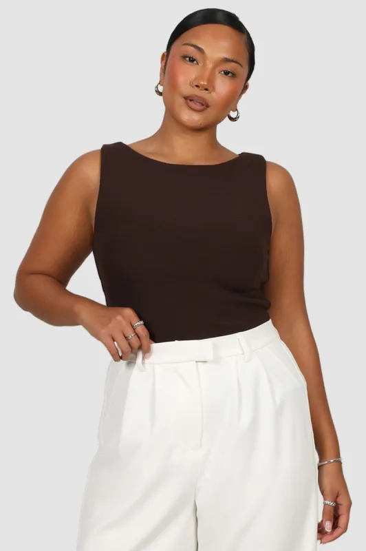 NOLA RIBBED TOP ESPRESSO sold by FAYT The Label