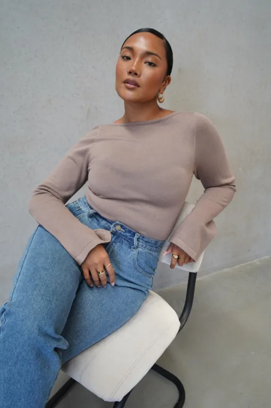 RAE KNIT TOP MOCHA sold by FAYT The Label
