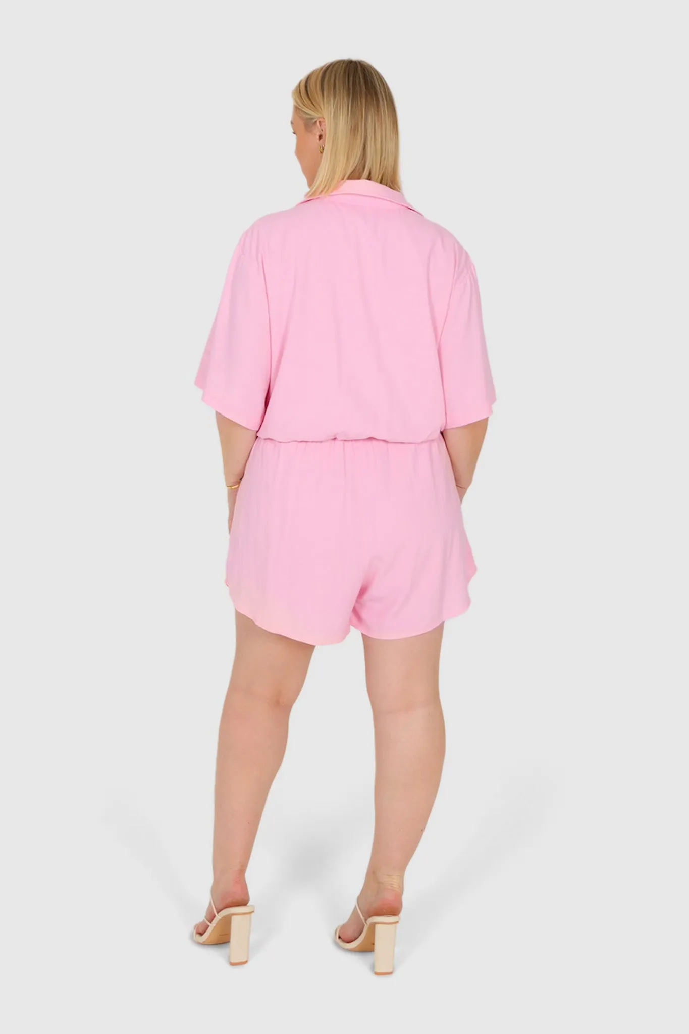 ZEPHYR LINEN PLAYSUIT PINK sold by FAYT The Label product image thumbnail 3