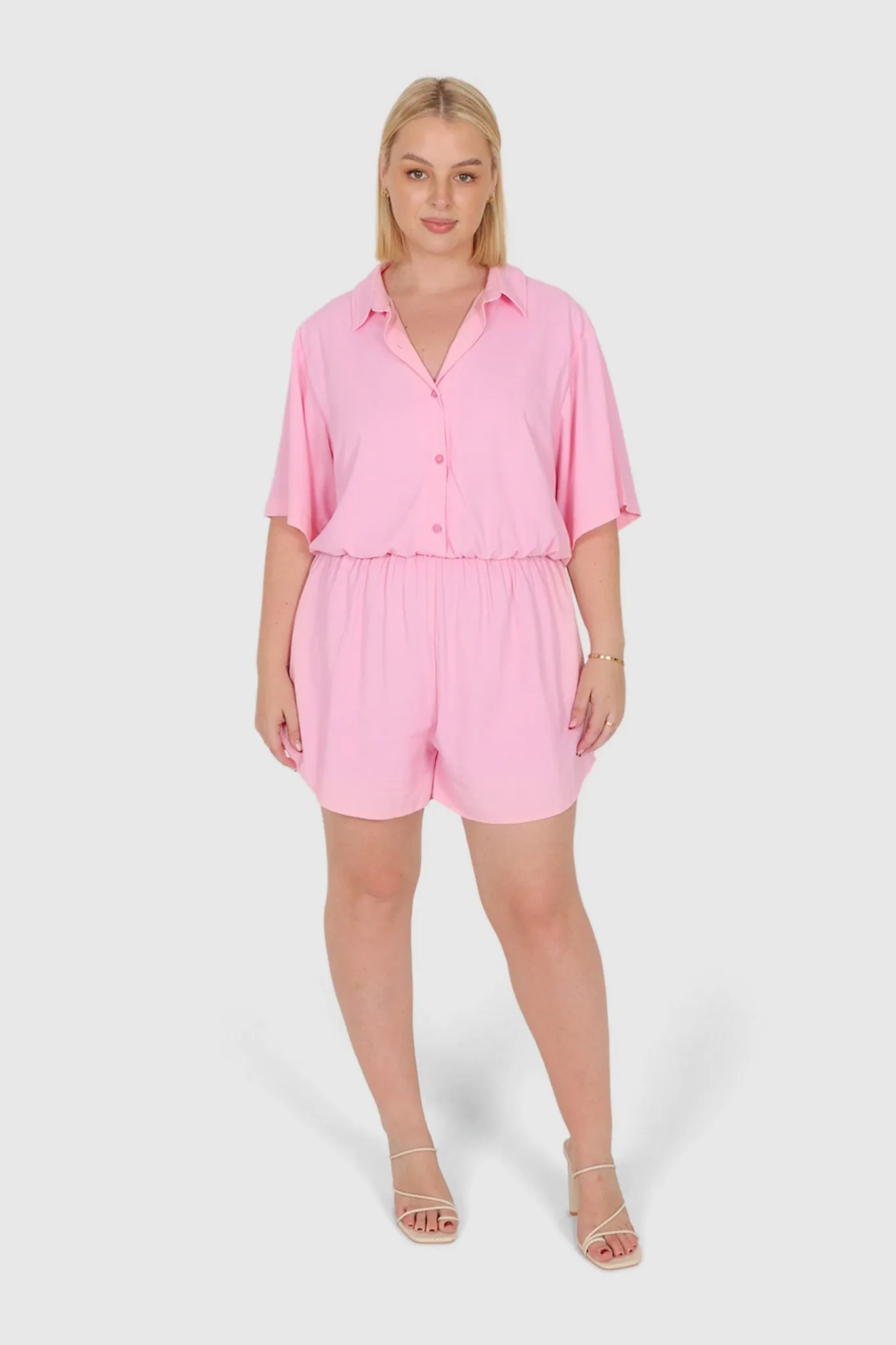 ZEPHYR LINEN PLAYSUIT PINK sold by FAYT The Label product image thumbnail 2