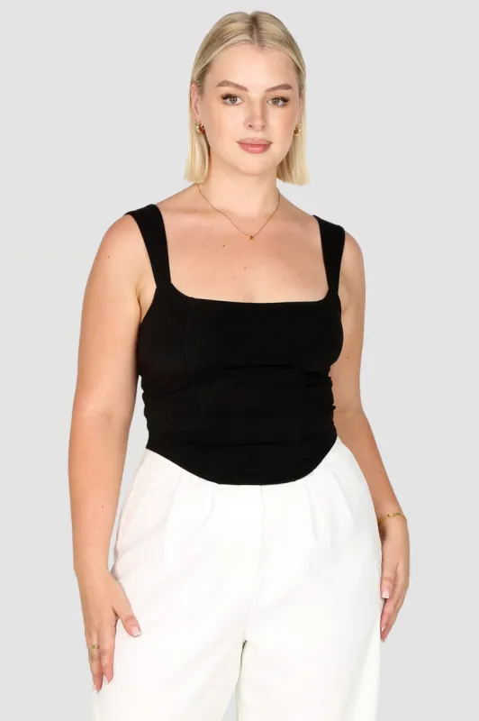 LEYNA TOP BLACK sold by FAYT The Label