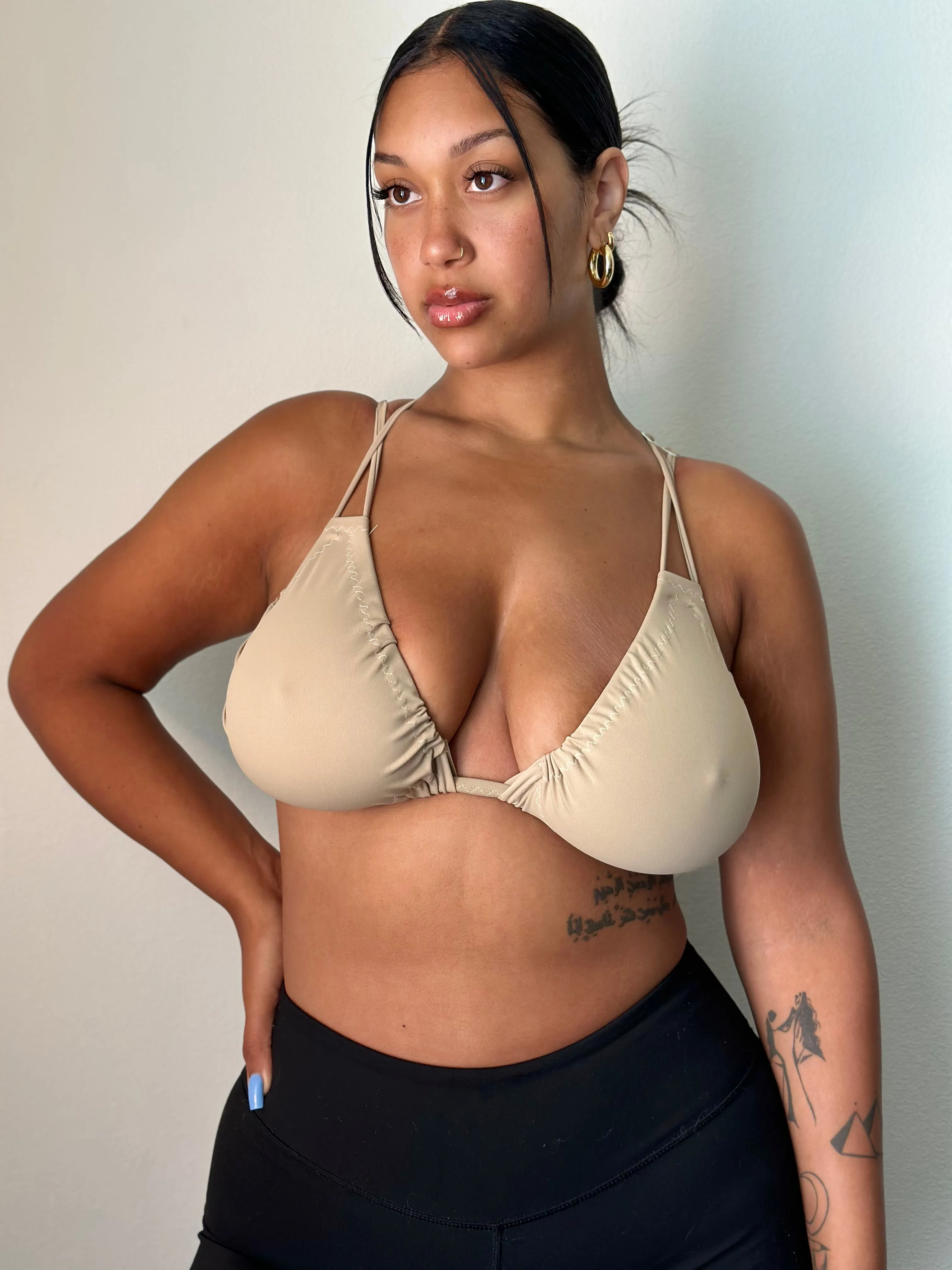 Beige Bralette sold by Vanusian Swim