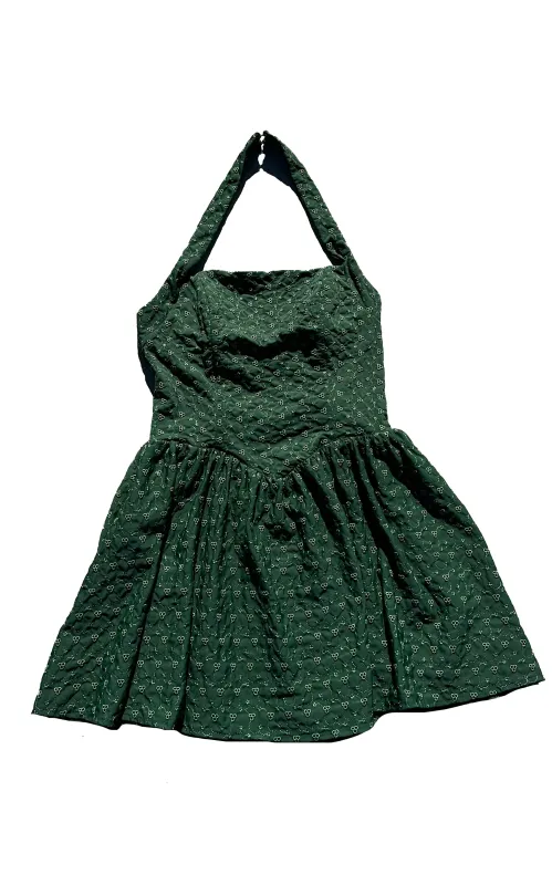 Halter Mini Dress in Alpine Green made by Alpine Butterfly
