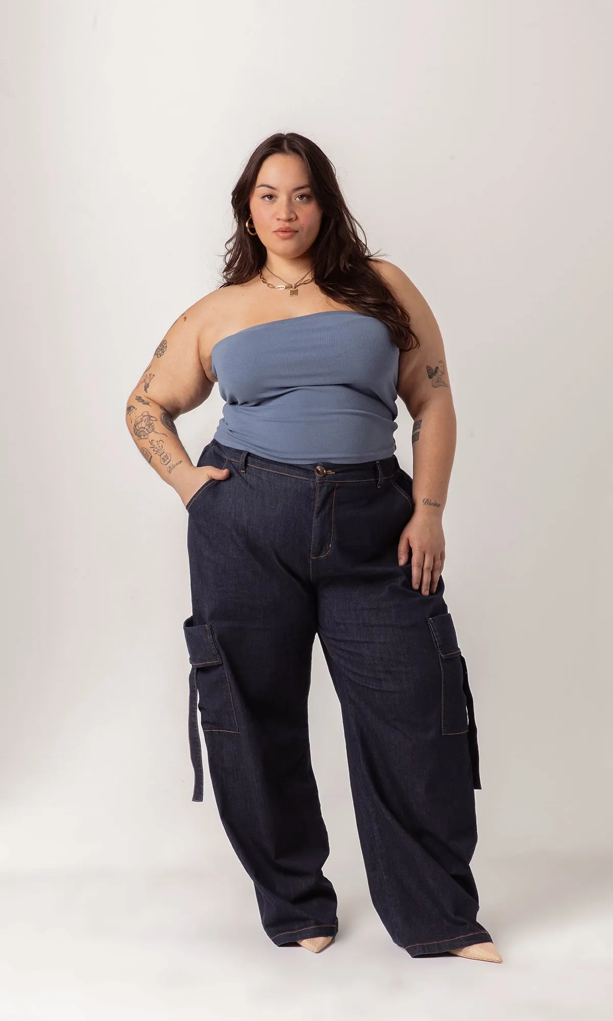 Denim Cargo Pant sold by GiaIRL