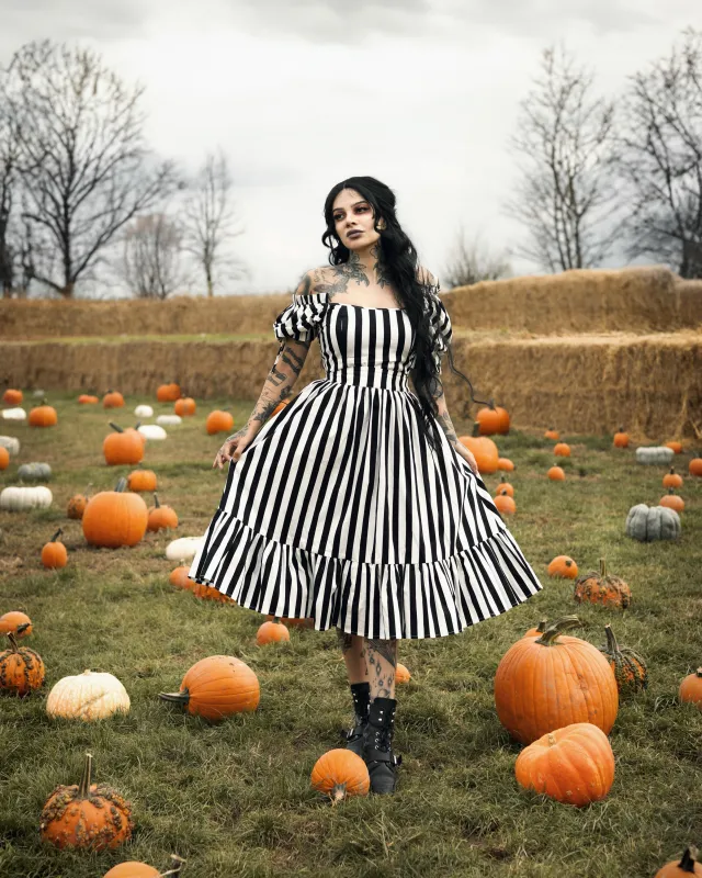 The Edith Skirt - Striped sold by Blackwood Castle