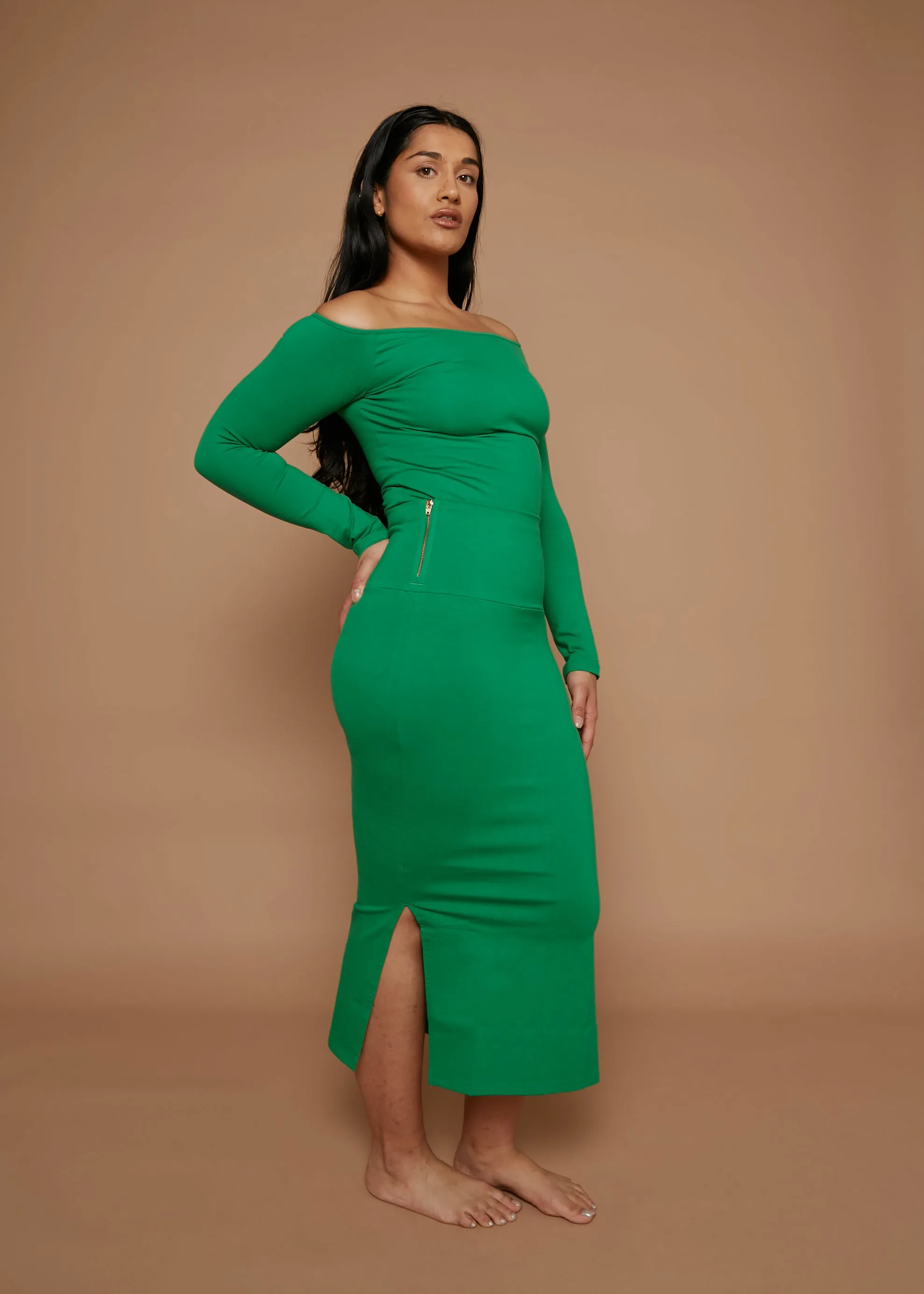 Kafu Midi Skirt in Grass Green sold by Manners London product image thumbnail 3