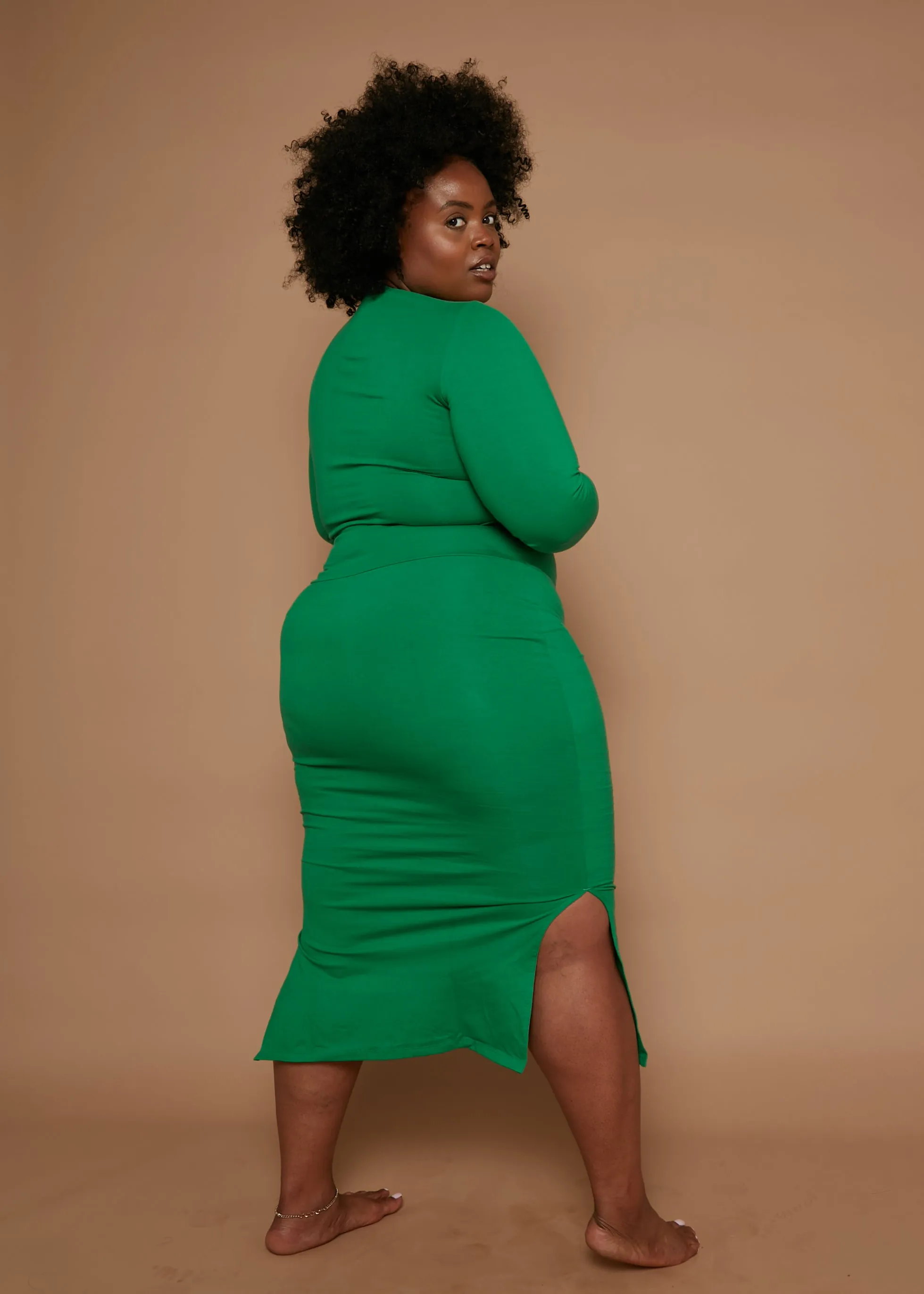 Kafu Midi Skirt in Grass Green sold by Manners London product image thumbnail 5