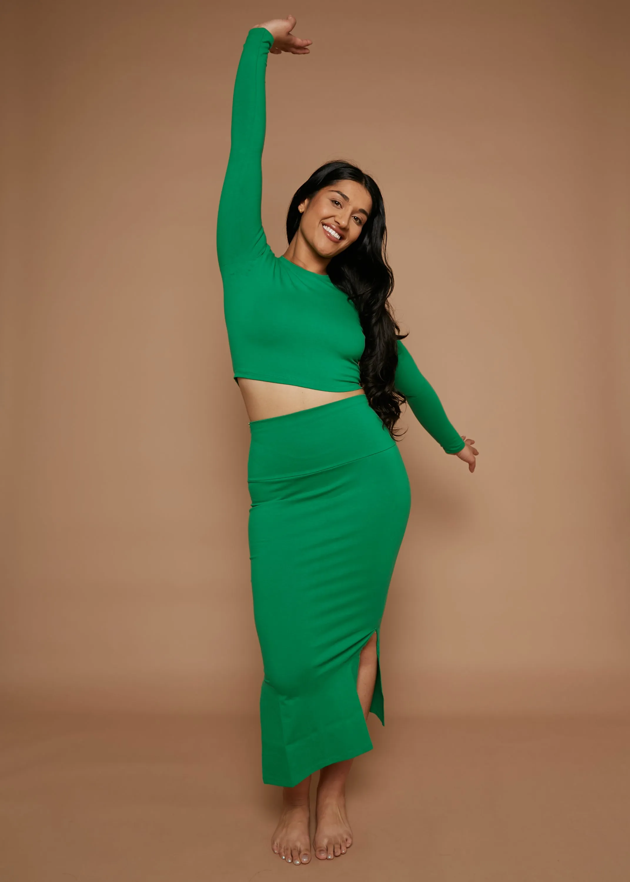 Kafu Midi Skirt in Grass Green sold by Manners London product image thumbnail 2