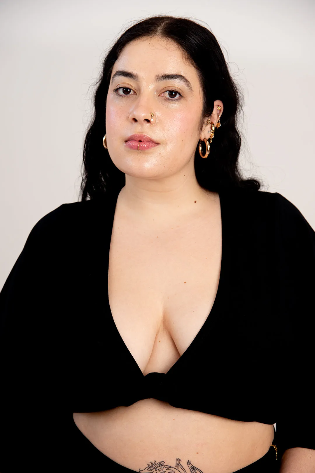 Wide sleeve ballet wrap top In Black sold by Manners London product image thumbnail 5