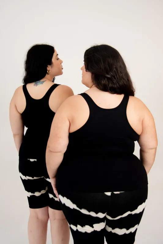 Shinni Neck Full Length Tank Top In Black sold by Manners London