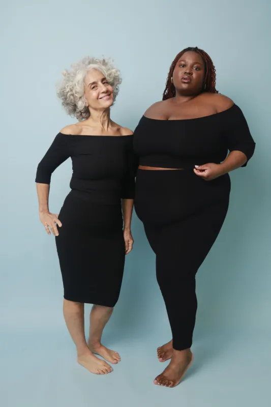 Bardot Mid Crop Top in Black sold by Manners London