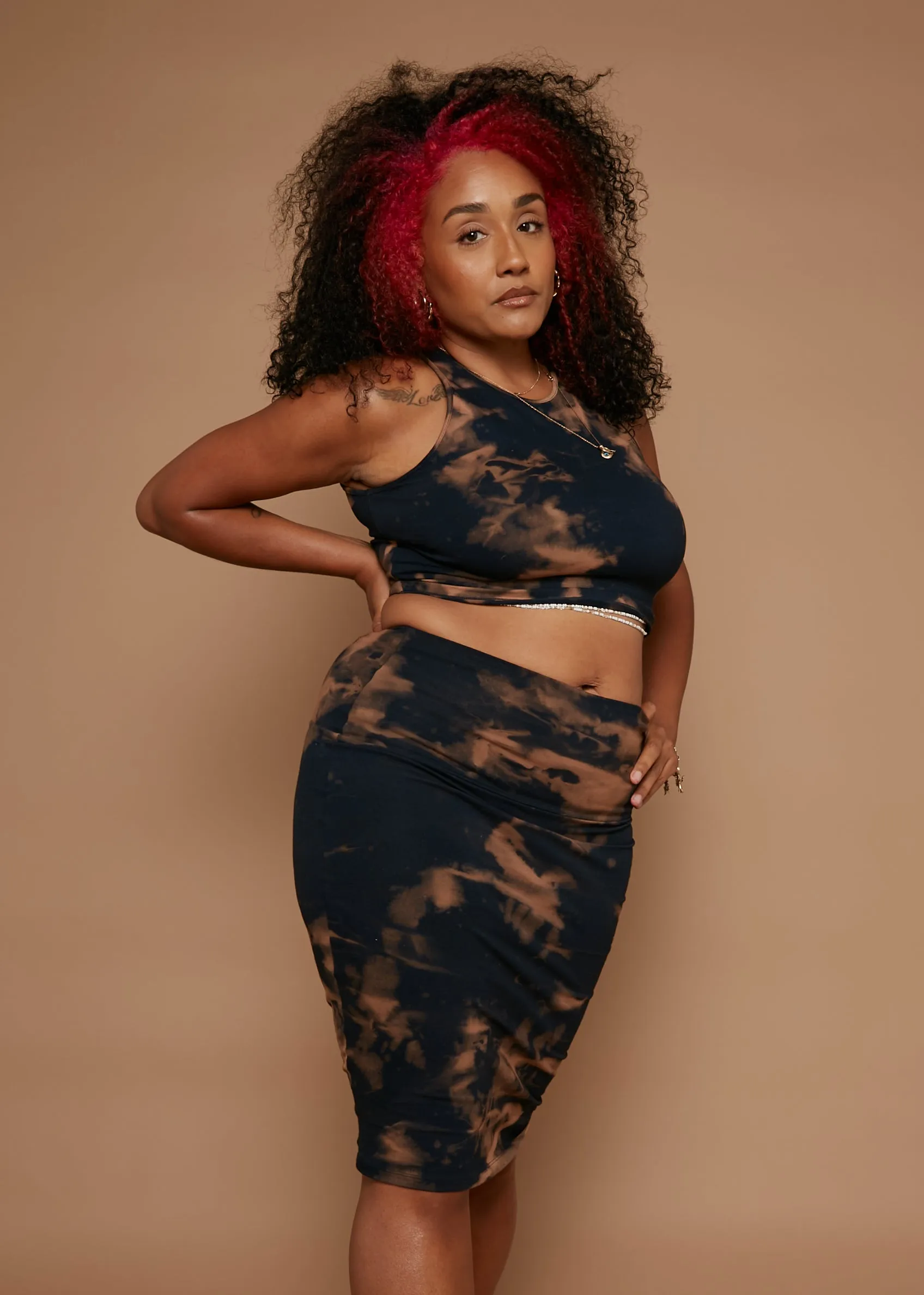 Favell Pencil Skirt In Acid Wash sold by Manners London product image thumbnail 3