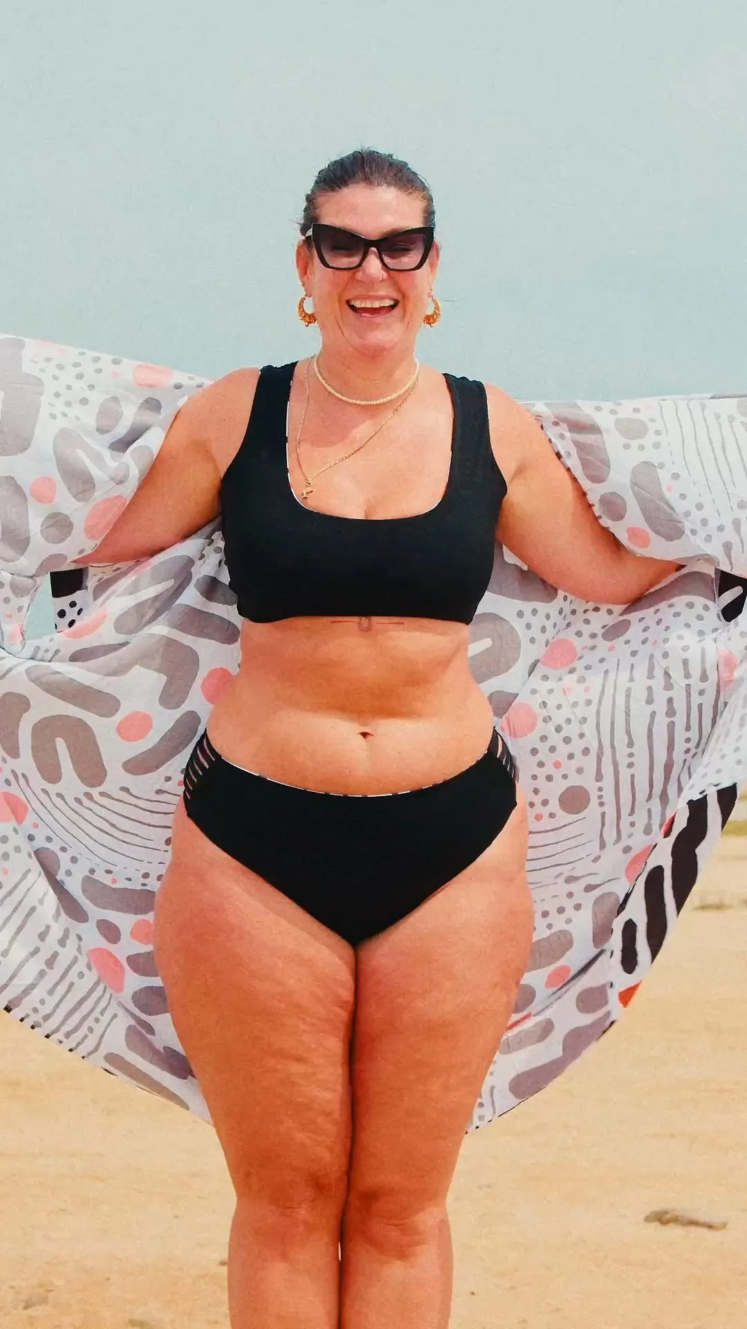 Cheeky Reversible High Waist Petite In Cuppa Print and Black sold by Manners London product image thumbnail 2